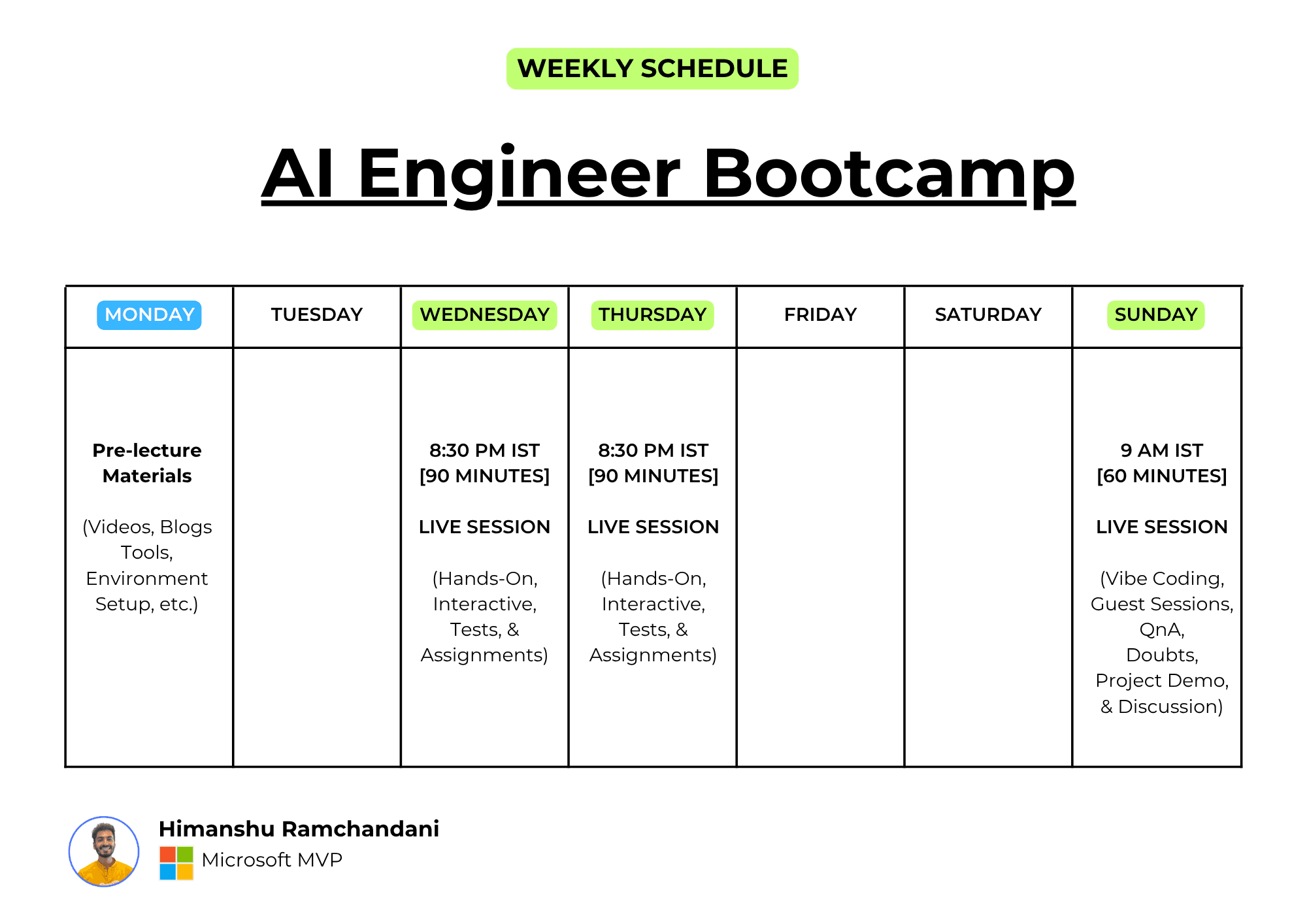 Weekly Schedule